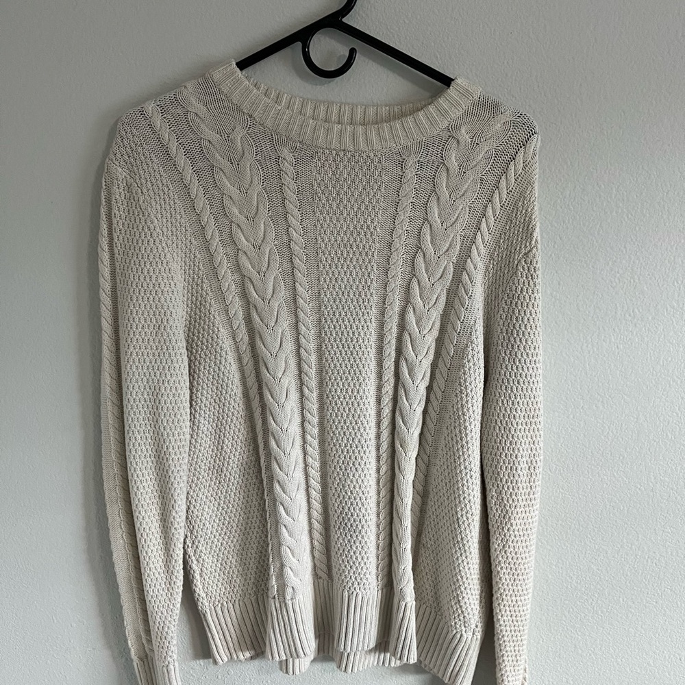Merona Cream Crewneck Cable Knit Sweater